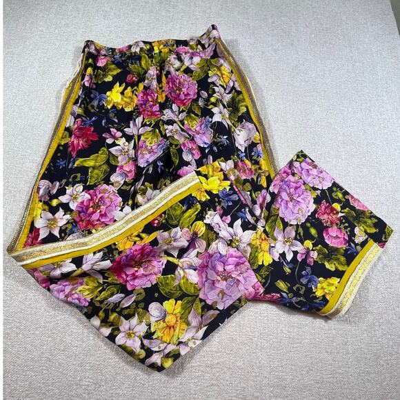 Aratta Silent Journey Women’s Small Multicolor Floral Print Boho Palazzo Pants - Picture 1 of 12